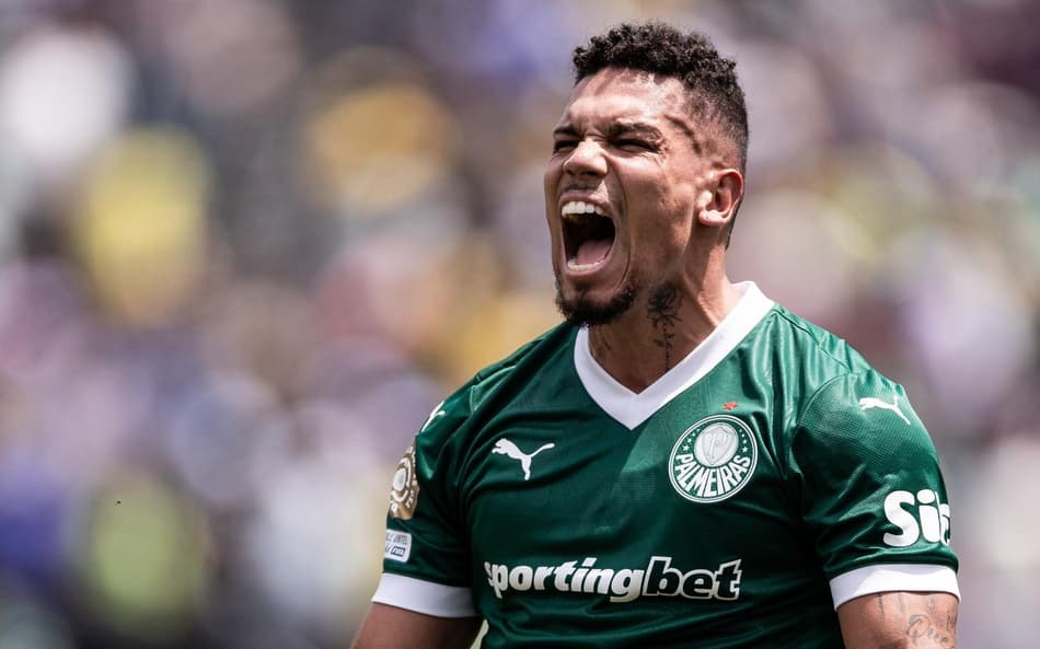 Paulinho comemora gol pelo Palmeiras (Foto: Reprodução/X)