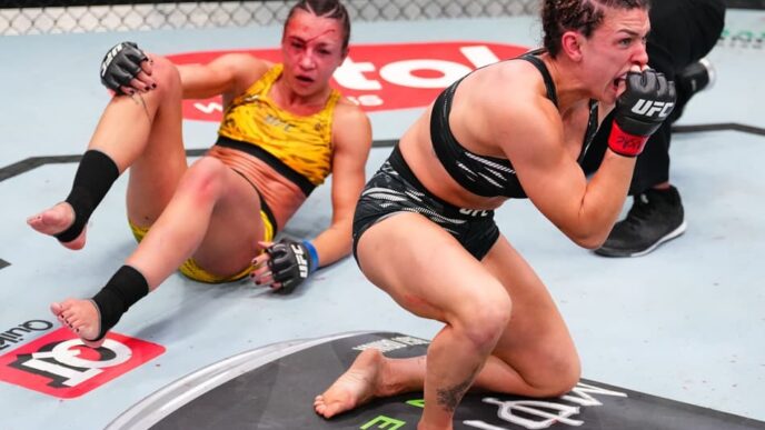 Dern x Ribas 2 - duelo de brasileiras abriu o ano do UFC (Foto: Reprodução Twitter UFC)