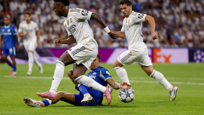 Pênalti polêmico Real Madrid x Olympique - foto ilustrativa